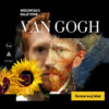 Po lewej stronie znajduje się grafika promująca wydarzenie zatytułowane Spektakl baletowy „Van Gogh” obraz w ruchu szczegóły są zawarte na stronie internetowej