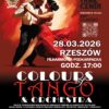 Po lewej stronie znajduje się grafika promująca wydarzenie zatytułowane Koncert Colours of Tango & Orchestra szczegóły są zawarte na stronie internetowej