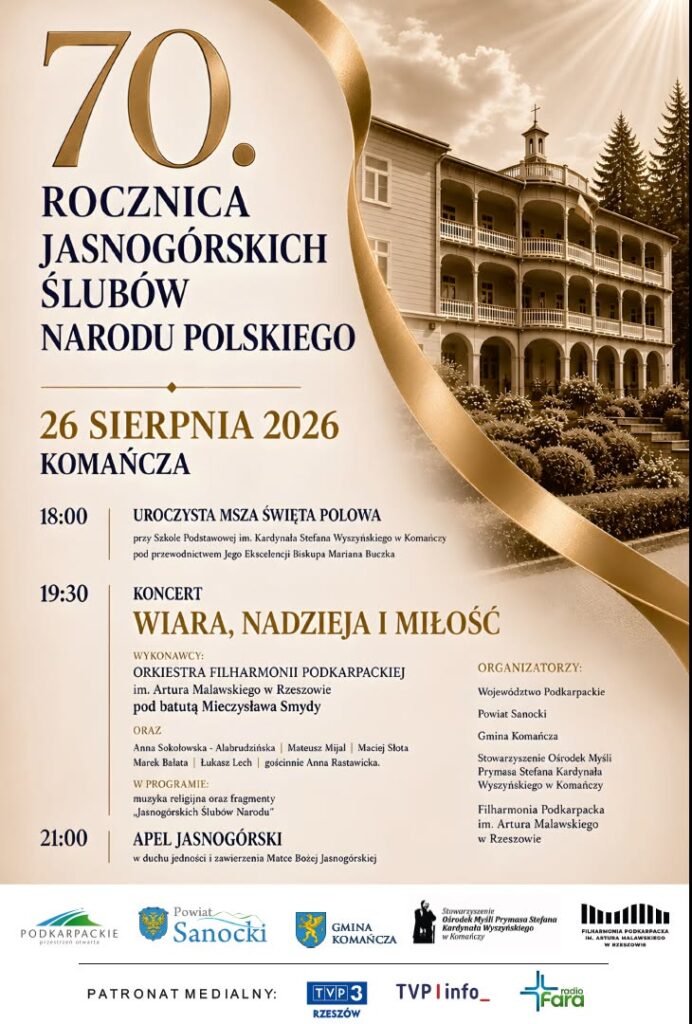 Plakat dotyczący koncertu w Komańczy