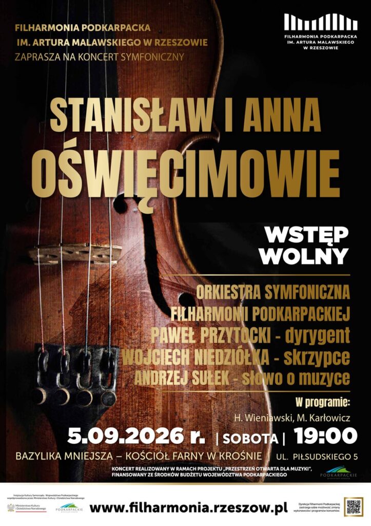 plakat do koncertu 5 września - "Stanisław i Anna Oświęcimowie"