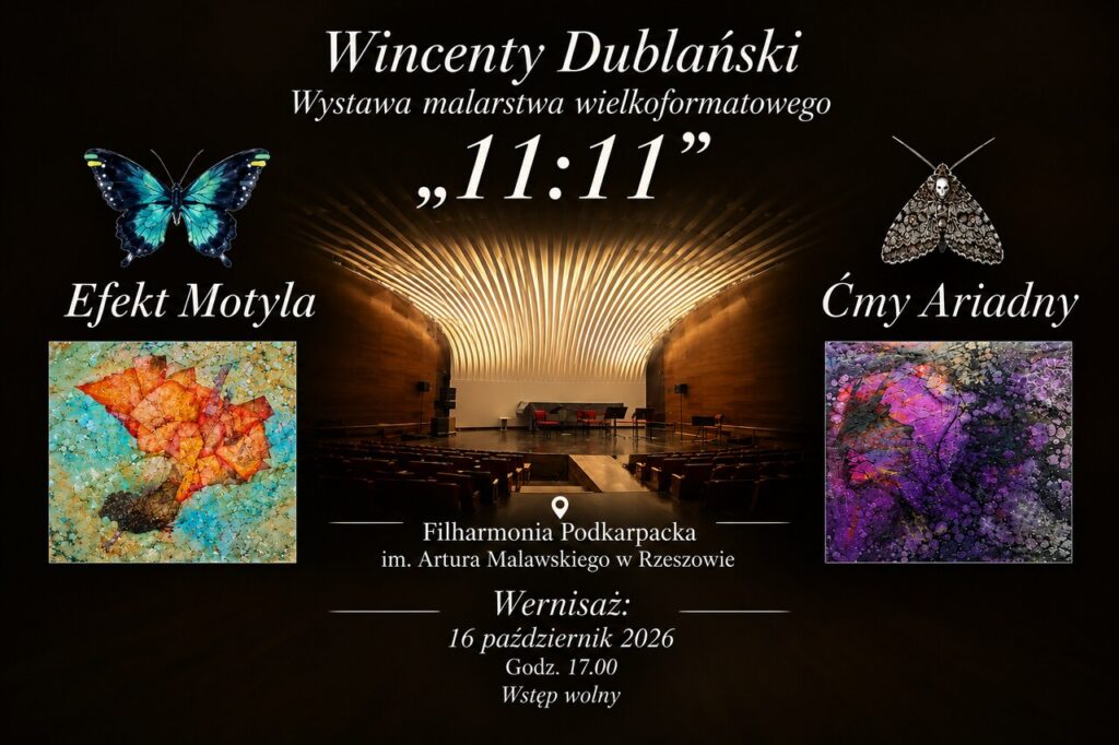 plakat dotyczący wystawy malarskiej Wincentego Dublańskiego